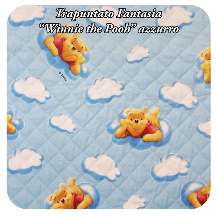 fantasia trapuntata con "Winnie The Pooh" azzurro